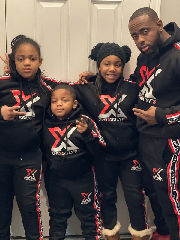 Black Xpr3ss Lyf3 Sweatsuits Unisex