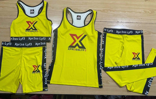 Yellow Xpr3ss Lyf3 3 Piece Work Out Set